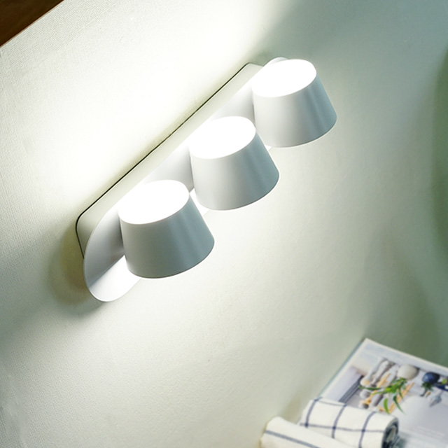 LED 머그 3등 25W 벽등 욕실 화장대 세면 거울 조명 3colors
