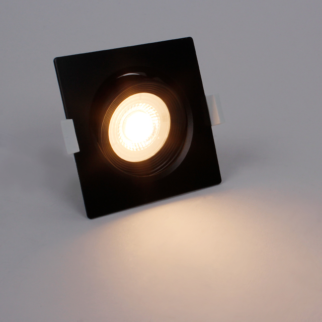 LED 다운라이트 3인치 7W COB 직회전 사각 블랙 매입등