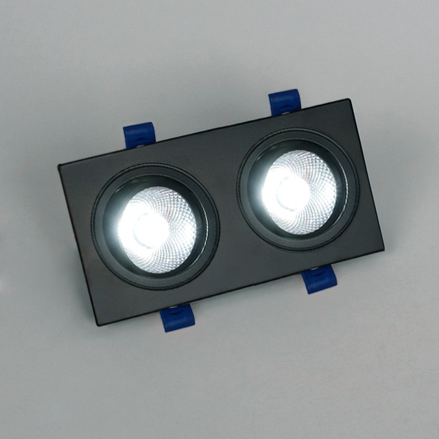 LED 다운라이트 멀티 매입등 사각 2구 MR16 일체형 COB 16W 플리커프리
