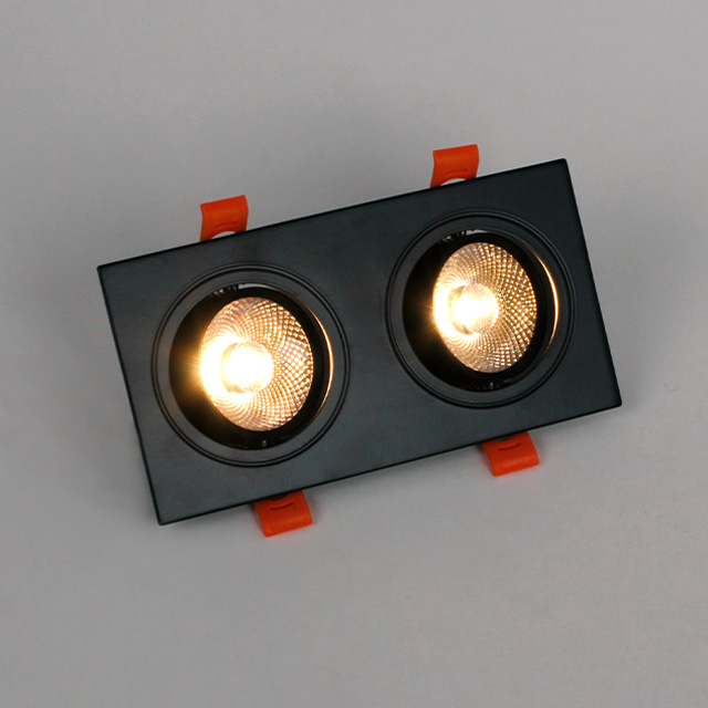 LED 다운라이트 멀티 매입등 사각 2구 MR16 일체형 COB 16W 플리커프리