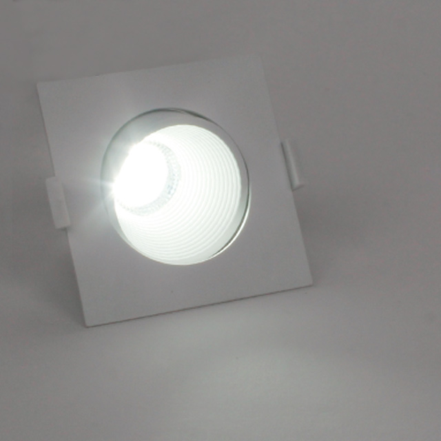 LED 다운라이트 3인치 에코케이브 COB 7W 직회전 사각 플리커프리 매립등