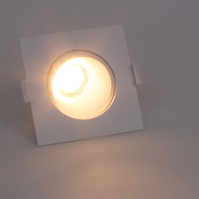 LED 다운라이트 3인치 에코케이브 COB 7W 직회전 사각 플리커프리 매립등