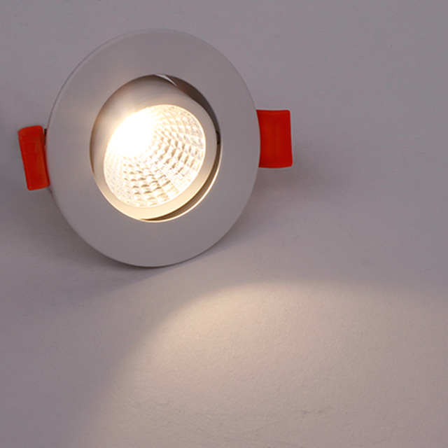 LED 다운라이트 2인치 COB 직회전 3W 가구매입등 플리커프리 주광색 전구색 주백색 전주백색