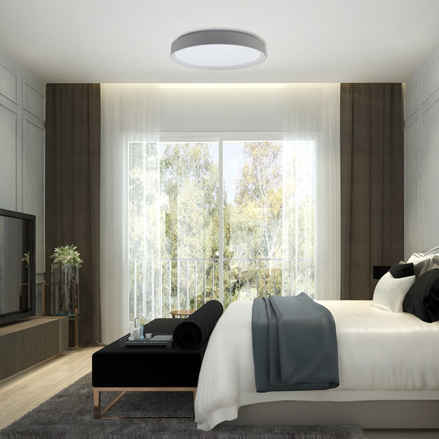 LED 방등 에코 브이 뉴라인 원형 리모컨 60W 밝기조절 색변환 방 거실 조명